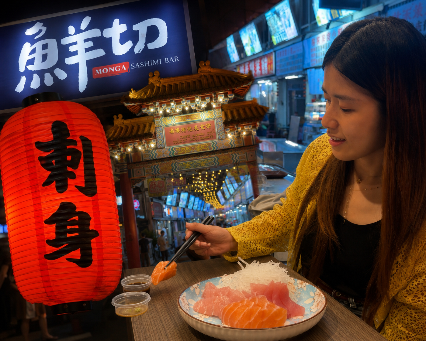 Nicole帶路華西街夜市尋味。圖：臺北市市場處